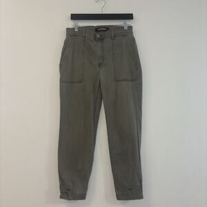 Express Green Pants Sz 8 Professional Goth Emo Grunge Cargo Jogger Ankle Stretch